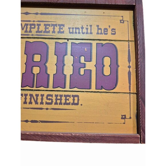 Rustic Wooden Wall Sign 12x16 Hand-Painted With Humorous Quote & Hanging Hook - Picture 2 of 6